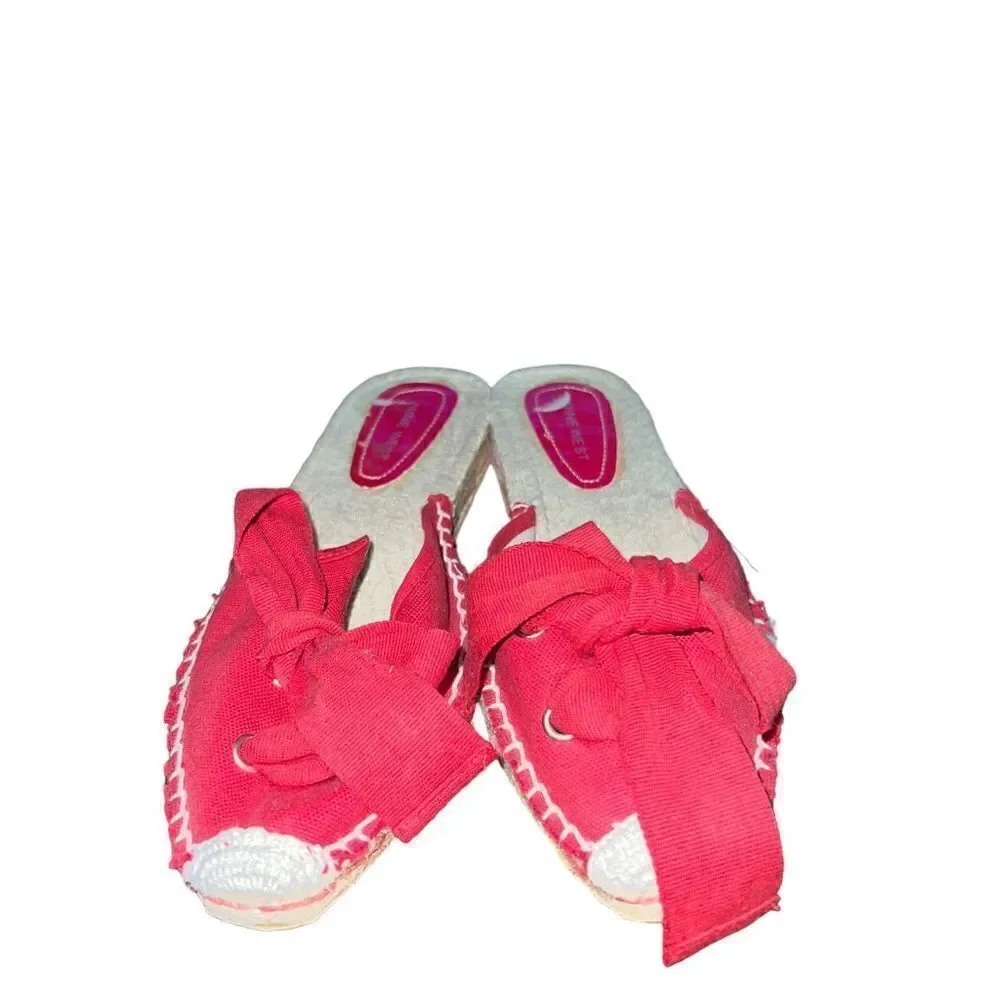 Nine West canvas‎ and jute flat espadrilles women’s size 8M
